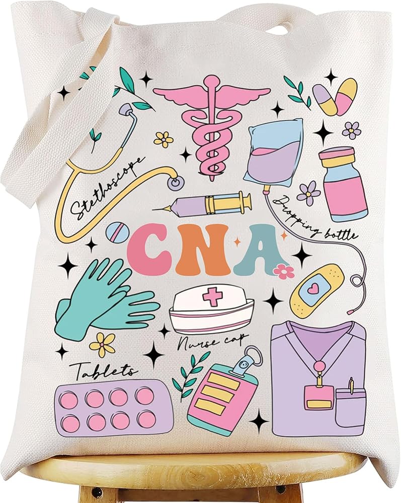 WZMPA Certified Nurse Assistant Tote Bag Nursing Student Graduation Gift Nursing CNA Shoulder Bag CNA Appreciation Gift