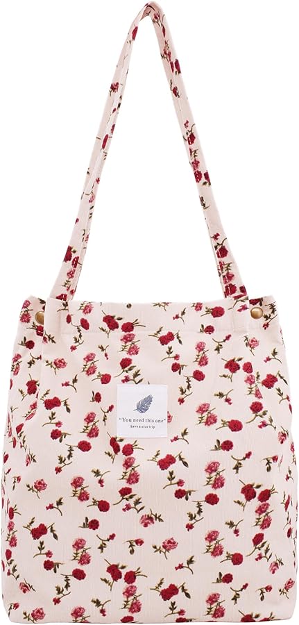 Corduroy Tote Bag Casual Handbags Crossbady Bag Large Capacity Shopping Shoulder Bags Work Purses Travel Satchel