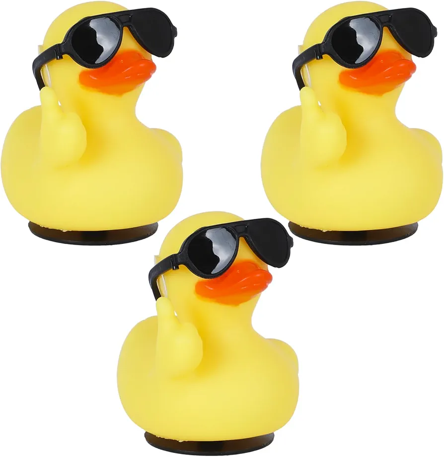 1pcs Straw hat Middle Finger Duck Yellow