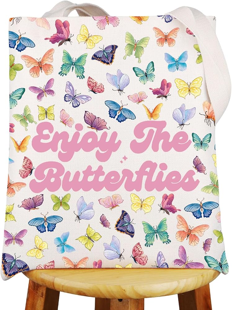 Racing Lover Tote Bag Race Driver Fans Gift Enjoy The Butterflies Gifts Racing Day Shoulder Bag