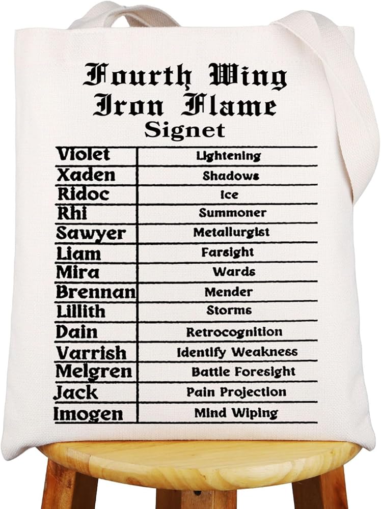 Basgiath War Dragon Riders Signet List Tote Bag Dragon Book Lover Gifts Xaden And Violet Gifts Dragon Rider Shoulder Bag