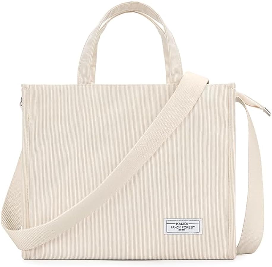 KALIDI Tote Bag for Women Corduroy Crossbody Bag Casual Zipper Tote Fashion Shoulder Handbag Hobo bag with Pockets