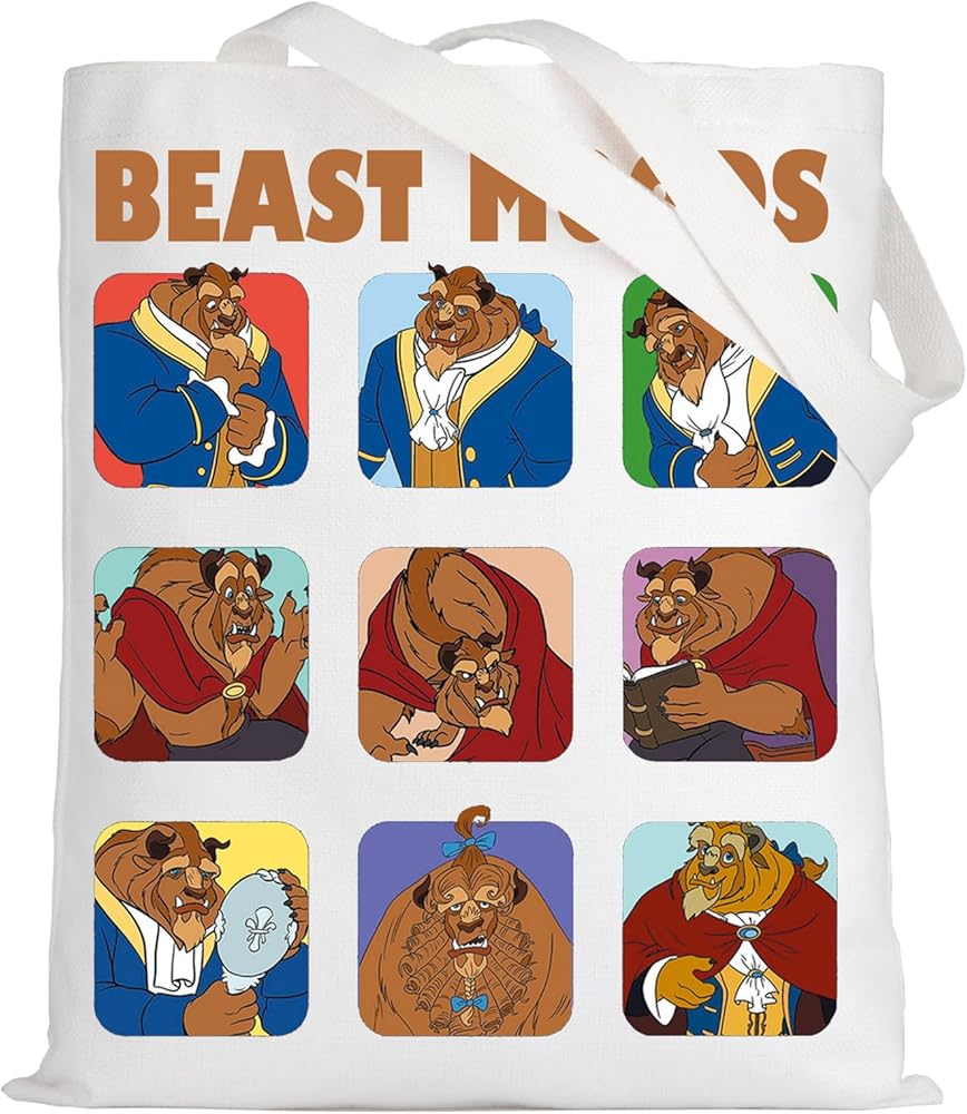 LEVLO Bella & Beast Tote Bag Beauty Beast Movie Fans Gift Beast Moods Shoulder Bag Bella & Beast Merch