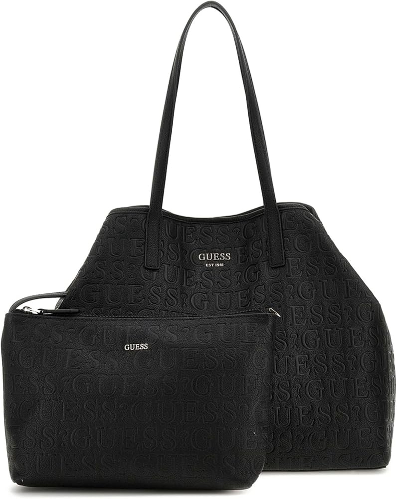 GUESS Borsa Donna Vikky II Tote Bag with Pochette in Ecopelle Black B25GU121 BG931829