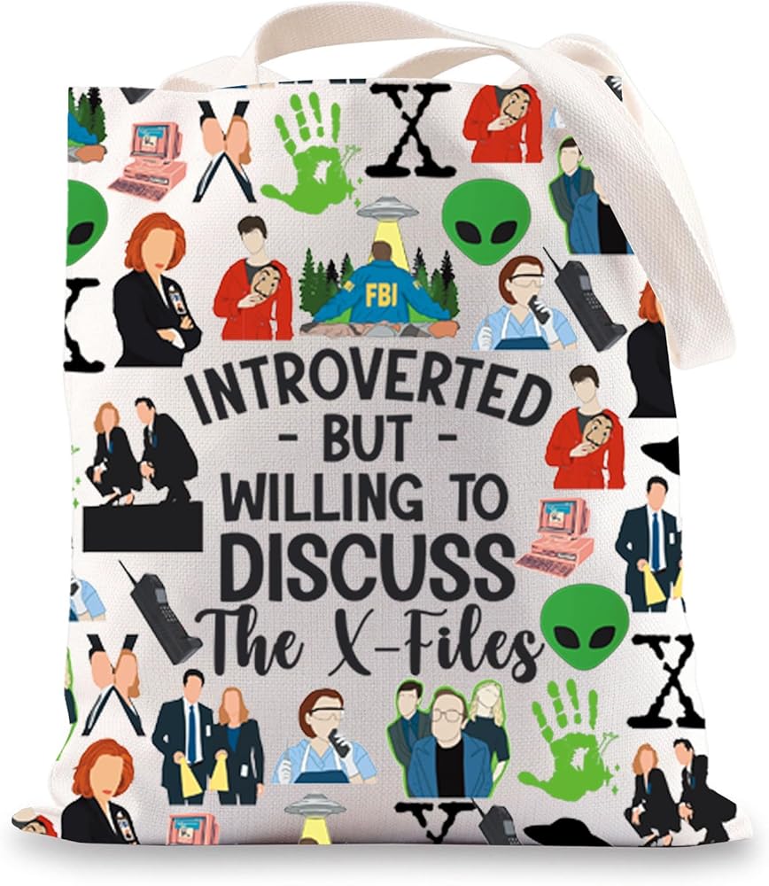 X Series TV Show Tote Bag Scully And Mulder Gift The Truth Is Out There Gifts FBI Agent Fox Mulder Tote Bag