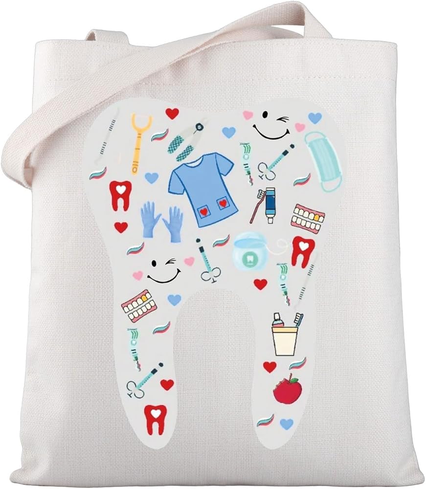 New Dentist Gift Dentist Tote Bag Dental Assistant Shopping Tote Bag Dentist Graduation Gift Dental Hygienist Gift