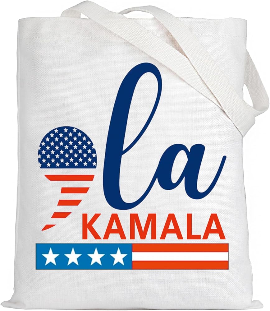 KEYCHIN Comma La Canvas Tote Bag Kamala 2024 Gifts Comma La Kamala Shoulder Bag Madame President Election Merch