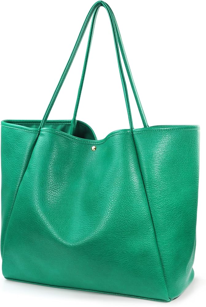 HOXIS Oversize Pu Leather Tote Women Weekender Bag Shopper Handbag Travel Purse
