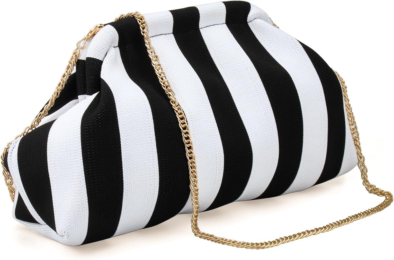 Dumpling Clutch Purses for Women Casual Woven Knitted Handbags Cloud Clutch Bag for Dinner Party