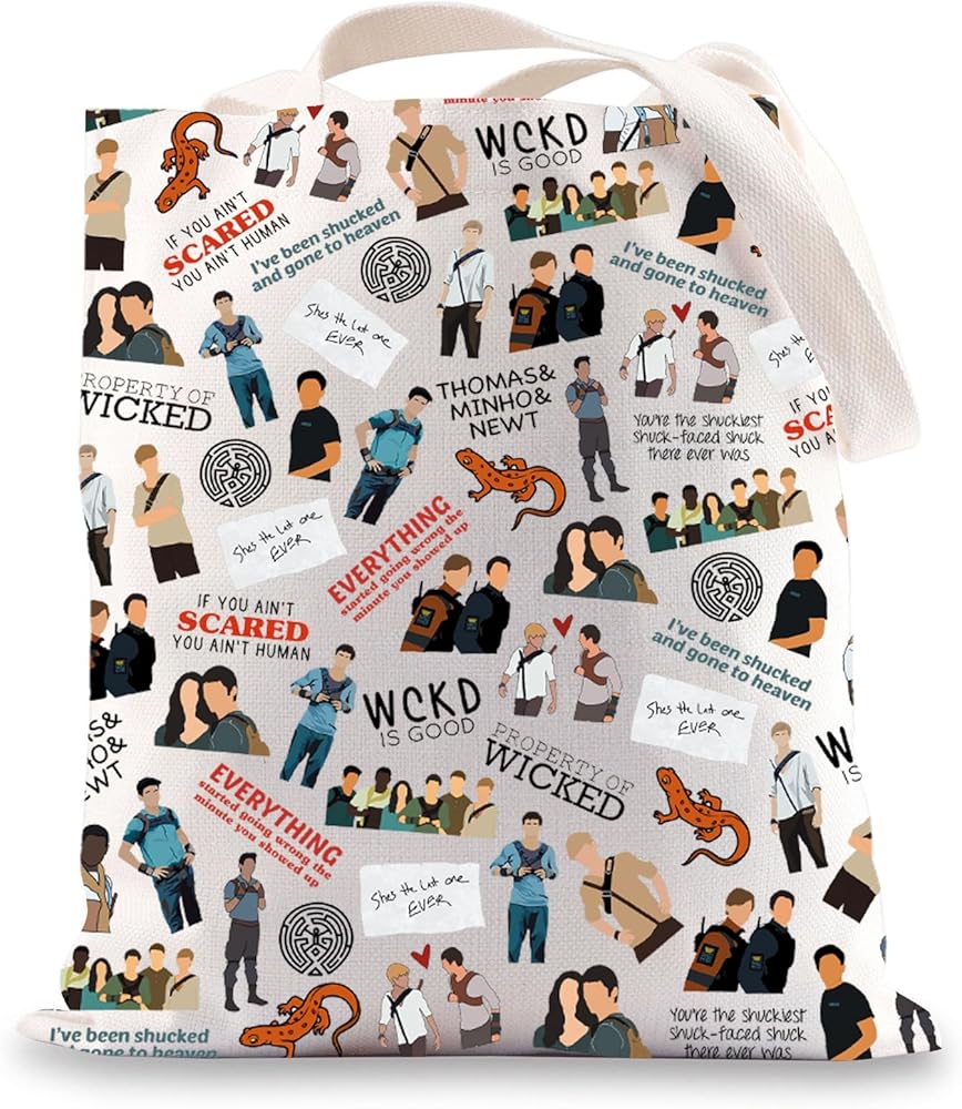 Maze Movie Inspired Tote Bag Newt A5 Gifts Thomas Chuck Minho Gally Gifts Newt The Glue Tote Bag