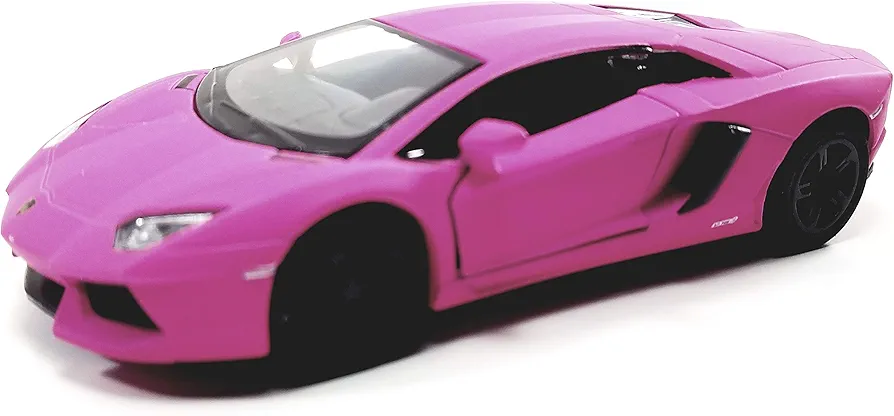 Kinsmart HOT Pink Matte Aventador LP-700 138 O Scale Diecast Car, Small