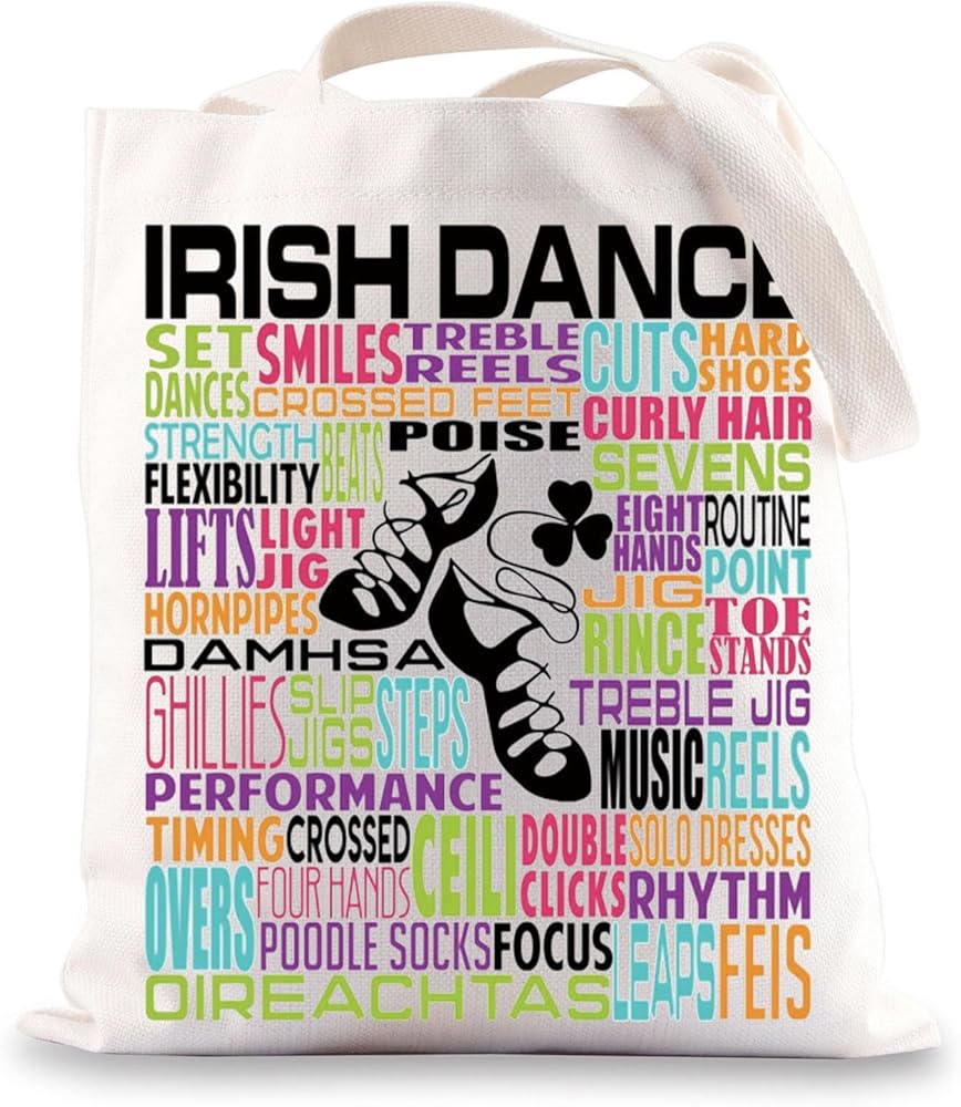 BWWKTOP Irish Dancer Tote Bag Irish Dance Gifts Irish Dancer Shoulder Bag Irish Dancing Gifts