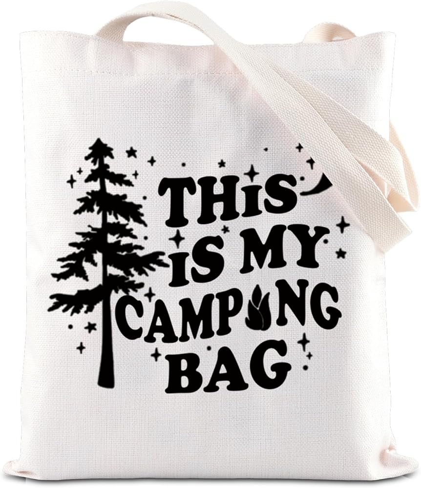 FOTAP Camper Gift This Is My Camping Handbag Camp Bachelorette Gift Camper Tote Bag Adventure Gift RV Gift