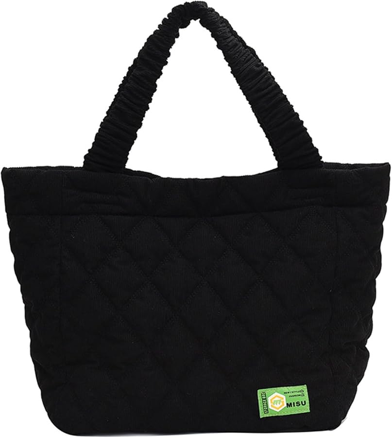 2023 New Handbag Corduroy Stitching Shopping Purse Solid Color Large Capacity Shoulder Bag for Women