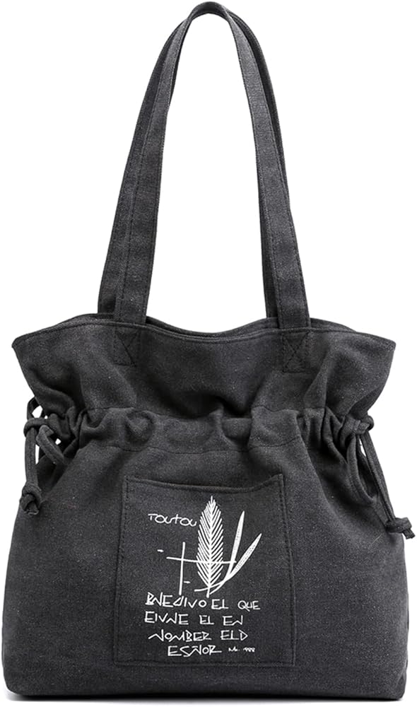 Fashion Women's Handbag Canvas Shoulder Bag Casual Top Handle Bag Chic Bag Hobo Bag Drawstring Tote Bag