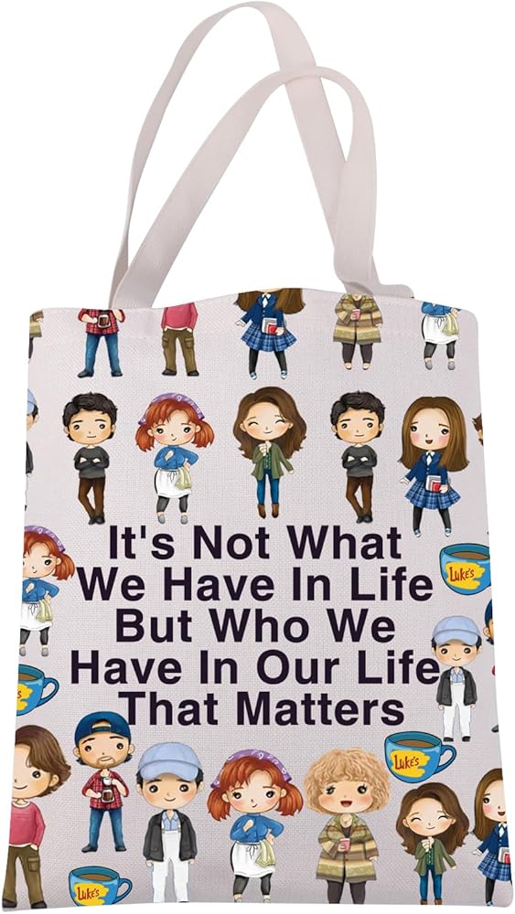 Gilmore TV Show Canvas Tote Bag TV Show Lover Gift Luke Fans Gift Gilmore Inspired Gift Cartoon Characters Handbag