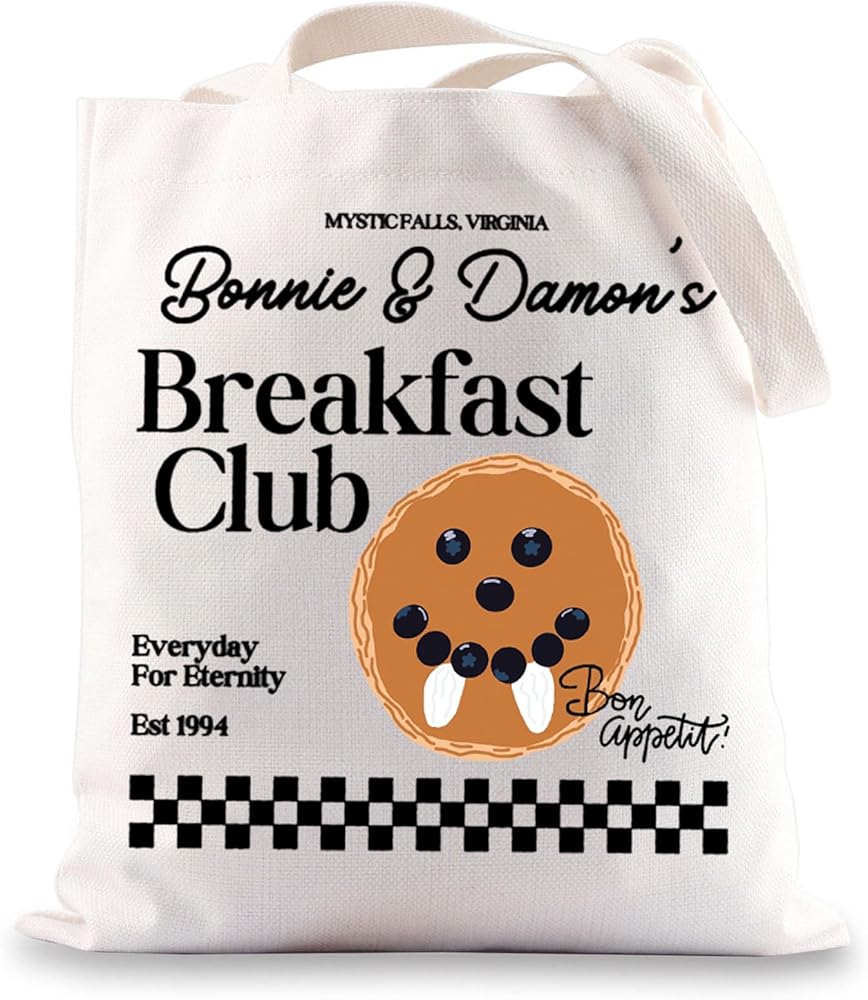 Vampire TV Show Tote Bag Damon Salvatore Gift Vampire Blueberry Pancake Gifts TVD Merch