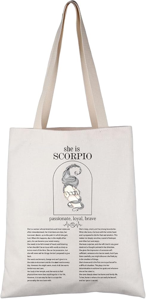 PYOUL Scorpio Zodiac Inspired Gift Scorpio Zodiac Woman G-irl Tote Bag Scorpio Zodiac Birth Handbag Birthday Scorpio Merch