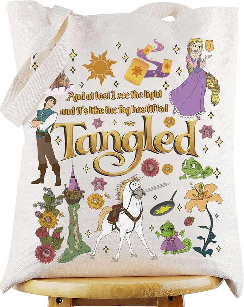 WZMPA Princess Rapunzel Tote Bag Pascal Fans Gift And Last I See The Light Rapunzel Shoulder Bag Rapunzel Merch