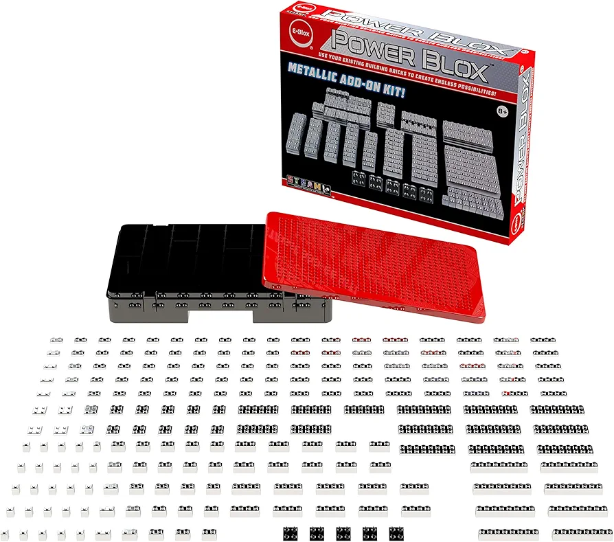 E-Blox Power Blox Builder - Metallic Add-ons Kit - Light-Up Building Blocks Toys Set for Kids Ages 8+
