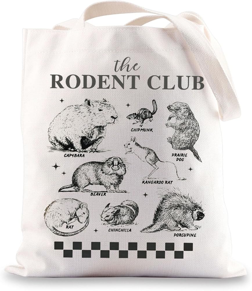 Rodent Tote Bag Rodent Lover Gift Rodent Owner Gift Rat Capybara Prairie Dog Gifts Rodent Club Tote Bag