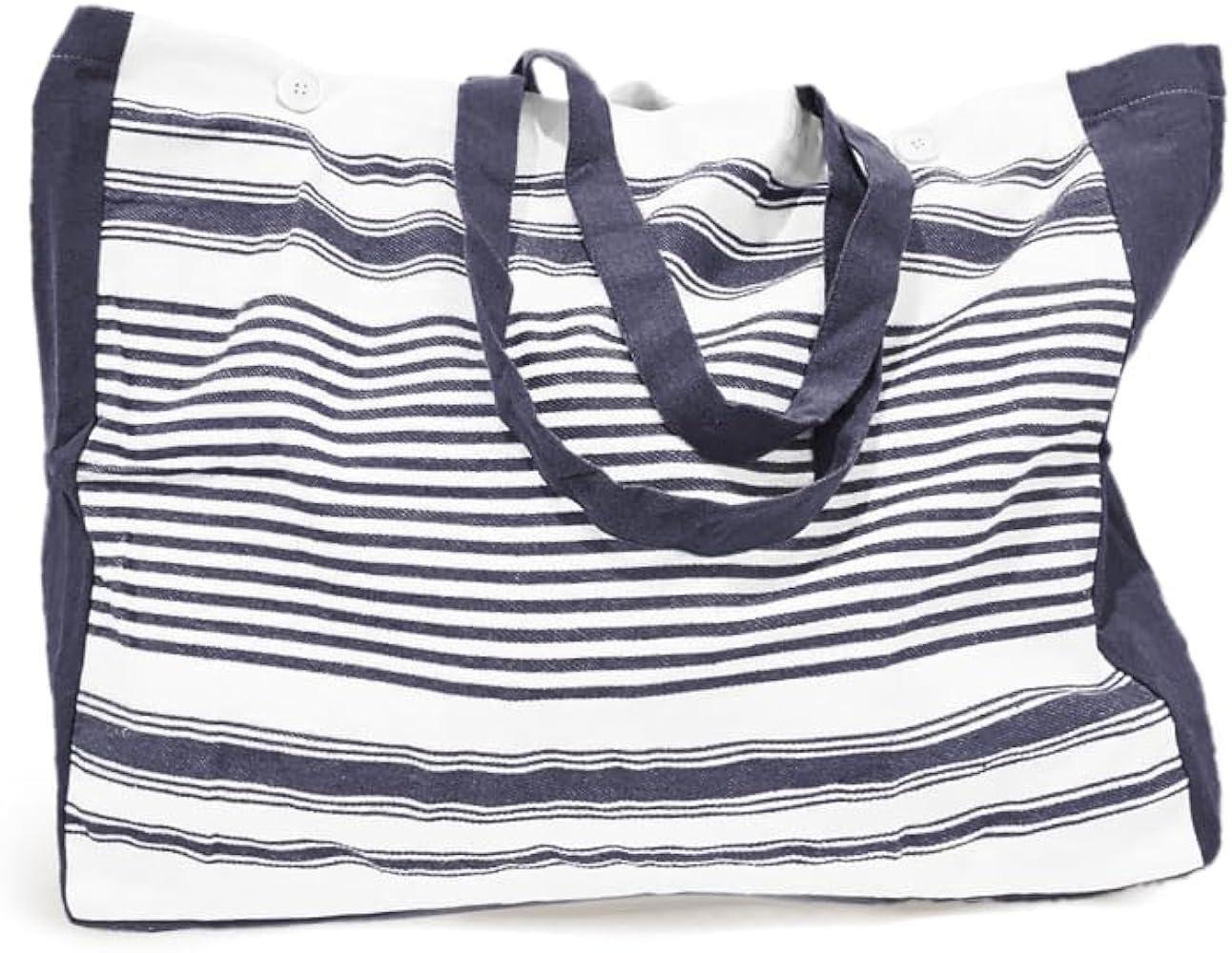 EASY HOME Beach Bag, Women's Beach Bag, Cotton Beach Bag, 2 Handles, 2 Buttons for Closure, Capacity, 50 x 40 cm, 160 gsm, Soft and Practical, Striped