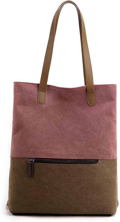 PORRASSO Women Tote Bag Canvas Backpack Shoulder Bag Ladies Multifunctional Handbag