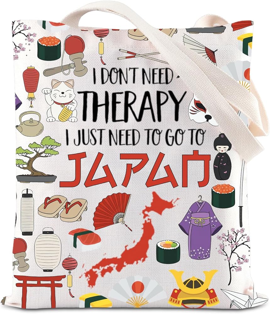 BAUNA Japan Trip Tote Bag Japan Vacation Shoulder Bag Tokyo Lovers Gift Japanese Theme Souvenir Gift Japan Culture Gift For Tour