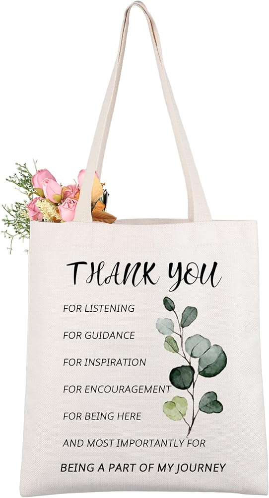AKTAP Thank You Gift for Women Tote Bag Appreciation Gift for Coach Instructor Teacher Boss Coworker Leaving Gift Office Tote