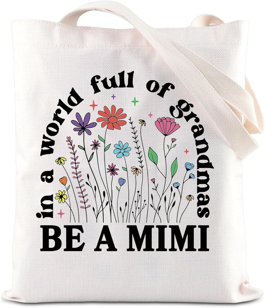 BAUNA MIMI Tote Bag Grandma Gift Best MIMI Ever Shoulder Bag Grandmother Again Gift Mother Day Gift Grandmom Birthday Gift