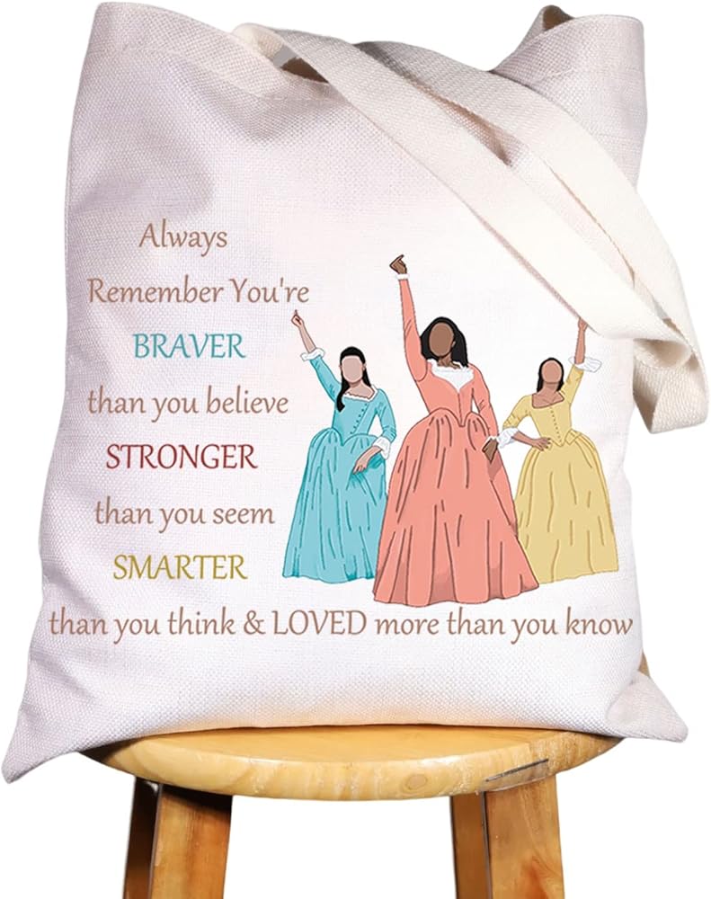 WZMPA Musical Cosmetic Bag Musical Drama Fans Gift You Are Braver Stronger Smarter Than You Think Musical Makeup Zipper Pouch Bag For Women Girls (Angeli Eliz & Pegy Tote)