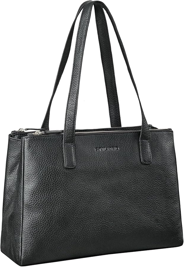 'Blossom' Women's Leather Handbag Shoulder Bag Elegant Tote Bag Large Messenger Bag for Work Shopping in Genuine Leather