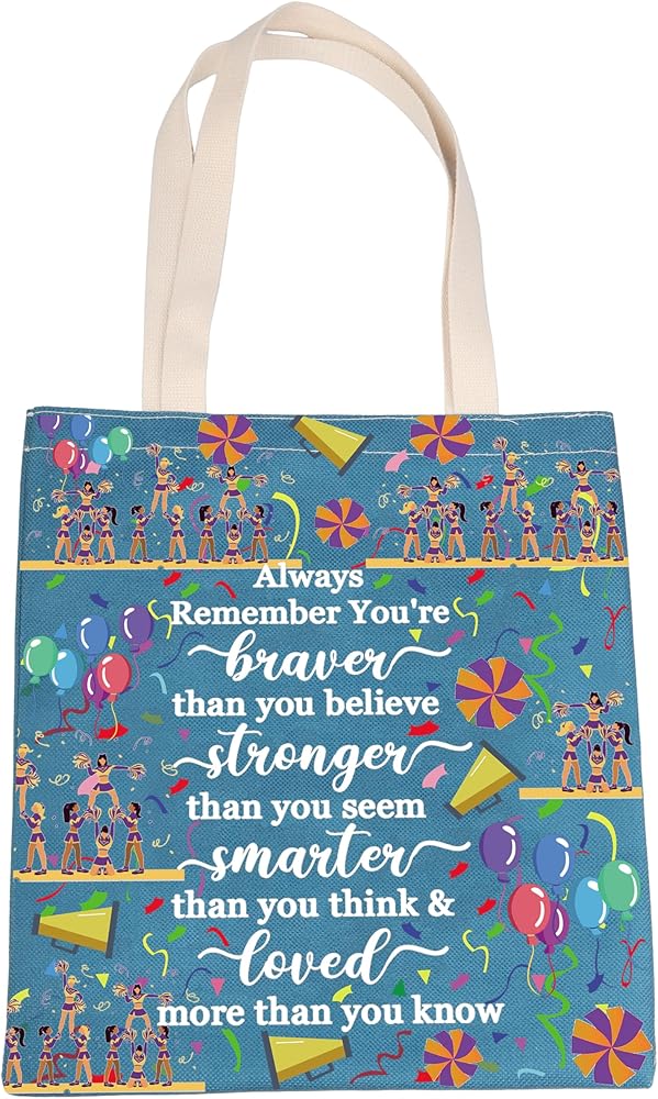 ENSIANTH Cheer Gifts Eat Sleep Cheer Repeat Cheerleader Gift Cheer Coach Gift Cheerleading Tote Cheer Team Gift Girl Cheer Bag