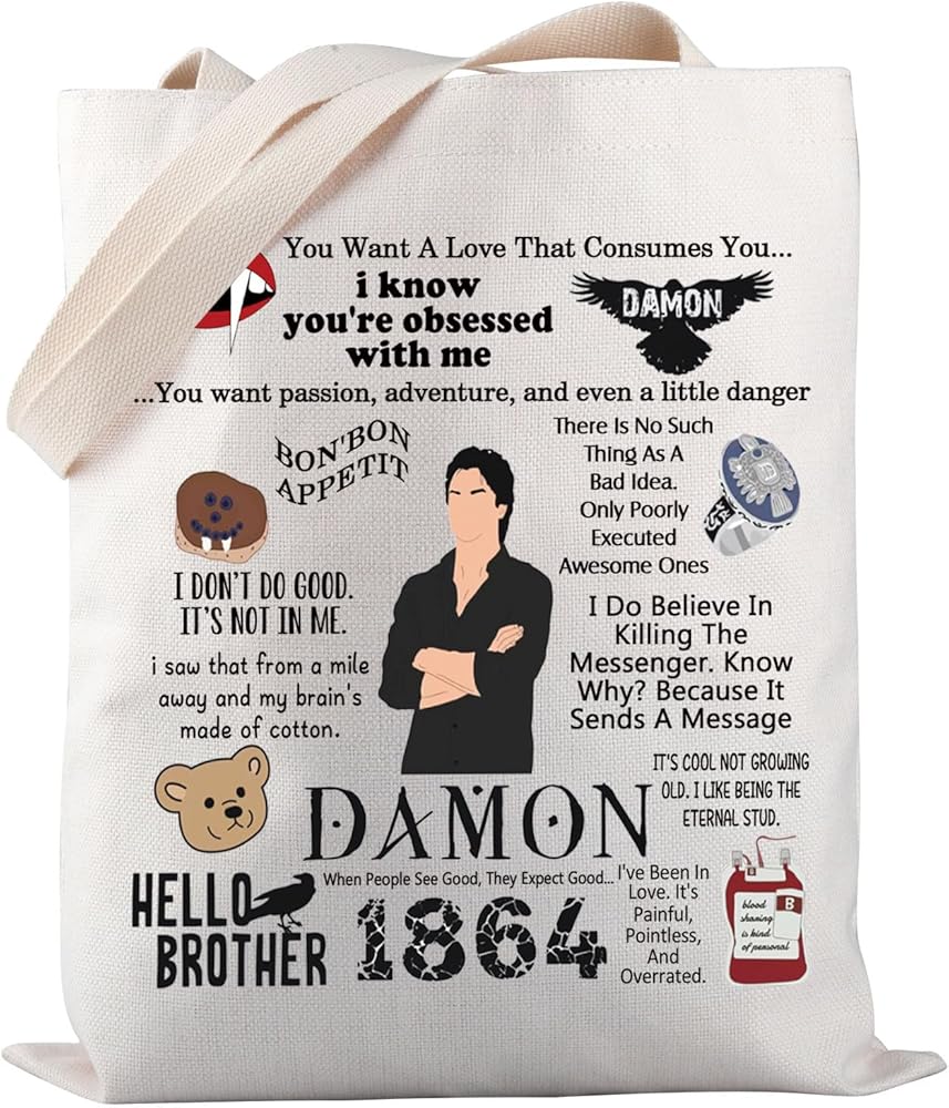 Vampire Tv Show Tote Bag Vampire Girl Merchandise Tote Bag TVD inspired Gift TV Show Fan Gift