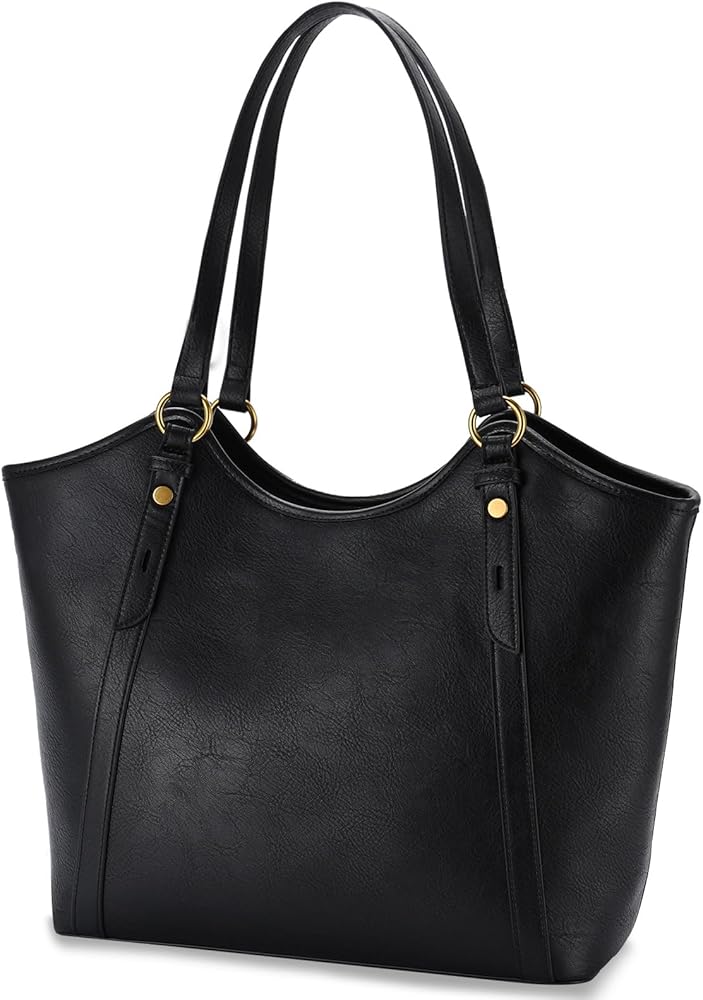 VASCHY Tote Bag Purse for Women, Fashion Large Vegan Leather Top Handle Satchel Shoulder Bag Handbag with Zipper for Work
