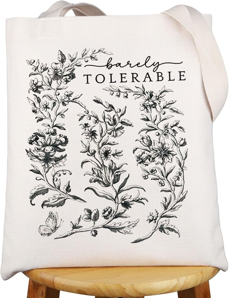 Pride Prejudice Tote Bag Barely Tolerable Gift Mr. Darcy And Elizabeth Bennet Tote Bag Pemberley House Gifts Literature Reader Gift