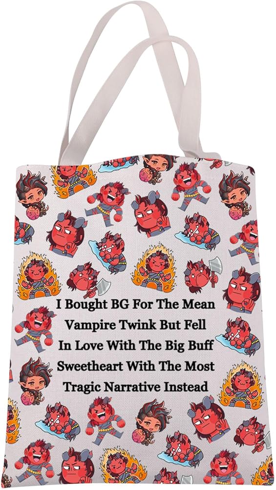 Karlach Gift BG-3 Game Tote Bag Video Game Lover Gift BG3 Character Shoulder Bag RPG Gamer Gift Cartoon Karlach Merch
