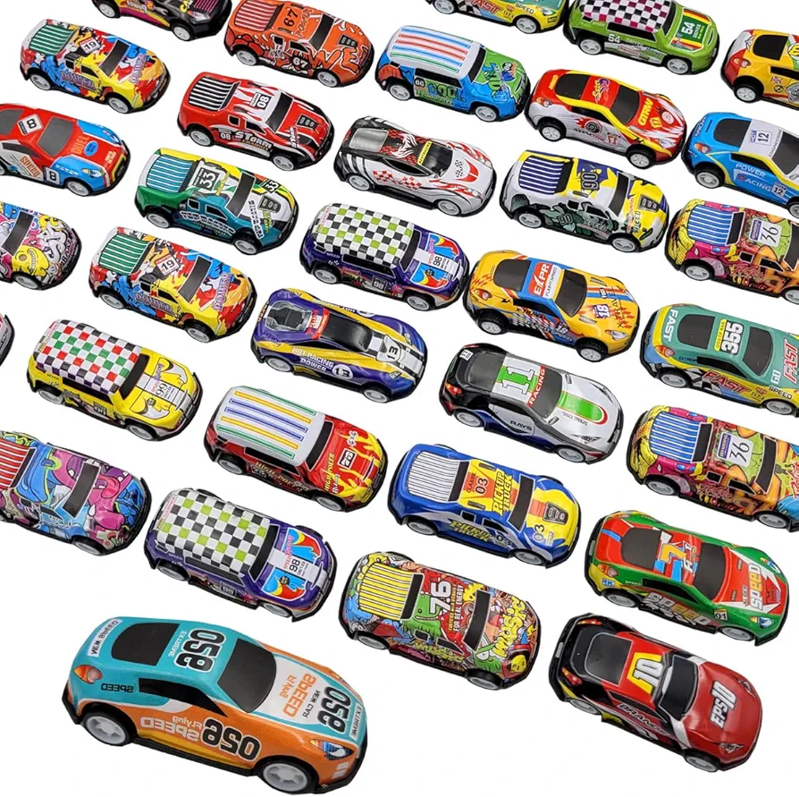 36 Pack 2.7Inch Pull Back Racing Cars Die cast Race Car Vehicles Play-Set, Friction Powered Vehicles Toys for Boys and Girls Colors Random