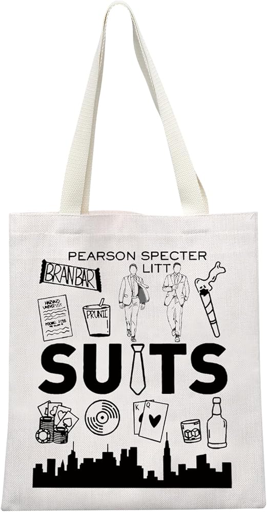TV Show Inspired Gift Pearson Specter Litt Canvas Tote Bag Mike & Harvey Fans Gift Lawyer TV Show Fan Gift