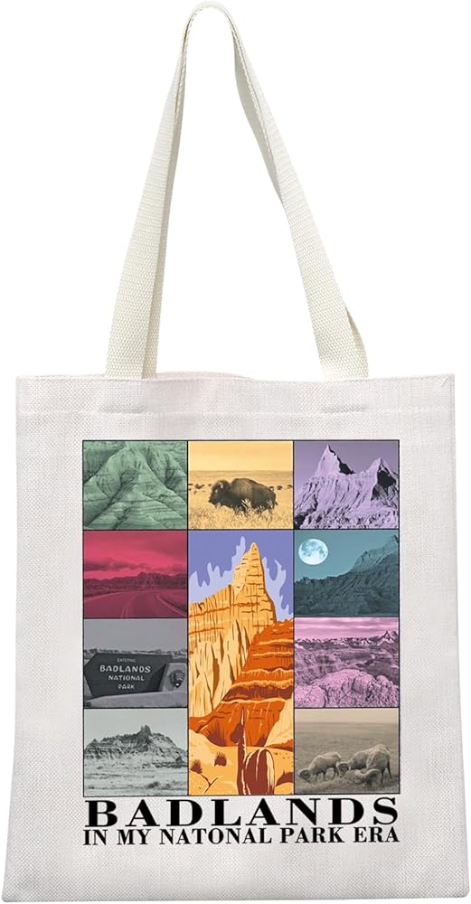 Badlands National Park Tote Bag Nature Hiking Lover Gift South Dakota Gift Buffalo Bison South Dakota Tote Bag