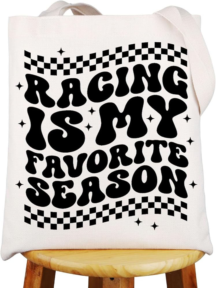 Racing Tote Bag Racing Lover Gifts Racing Merchandise Racing Is My Favorite Season Shoulder Bags