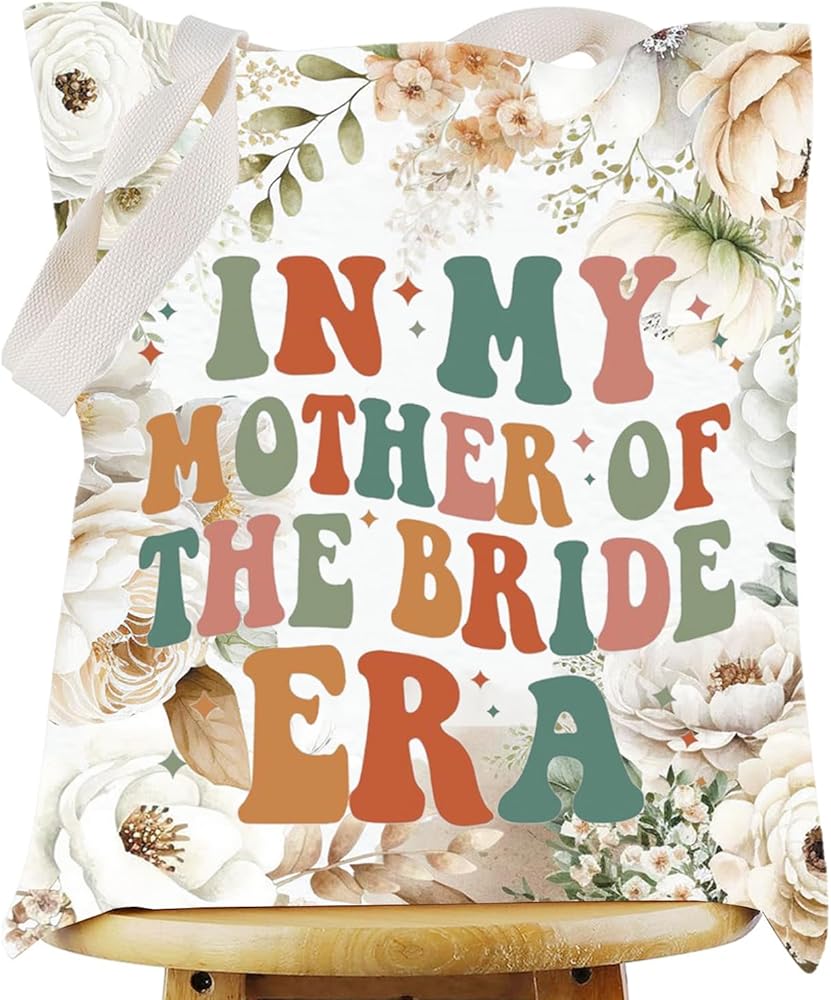 WZMPA Mother of the Groom/Bride Tote Bag Wedding Appreciation Gift In My Mother Of The Bride Era Shoulder Bag Wedding Party Merchandise