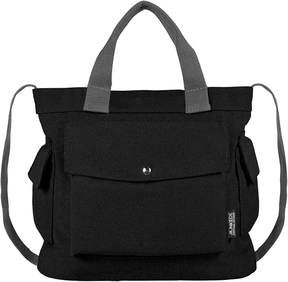 Tote Bag Women Big Small Satchel Bag Handbag Stylish Tote Handbag for Women Canvas Hobo Bag Fashion Crossbody Bag Handbag Bag (Black, Large)