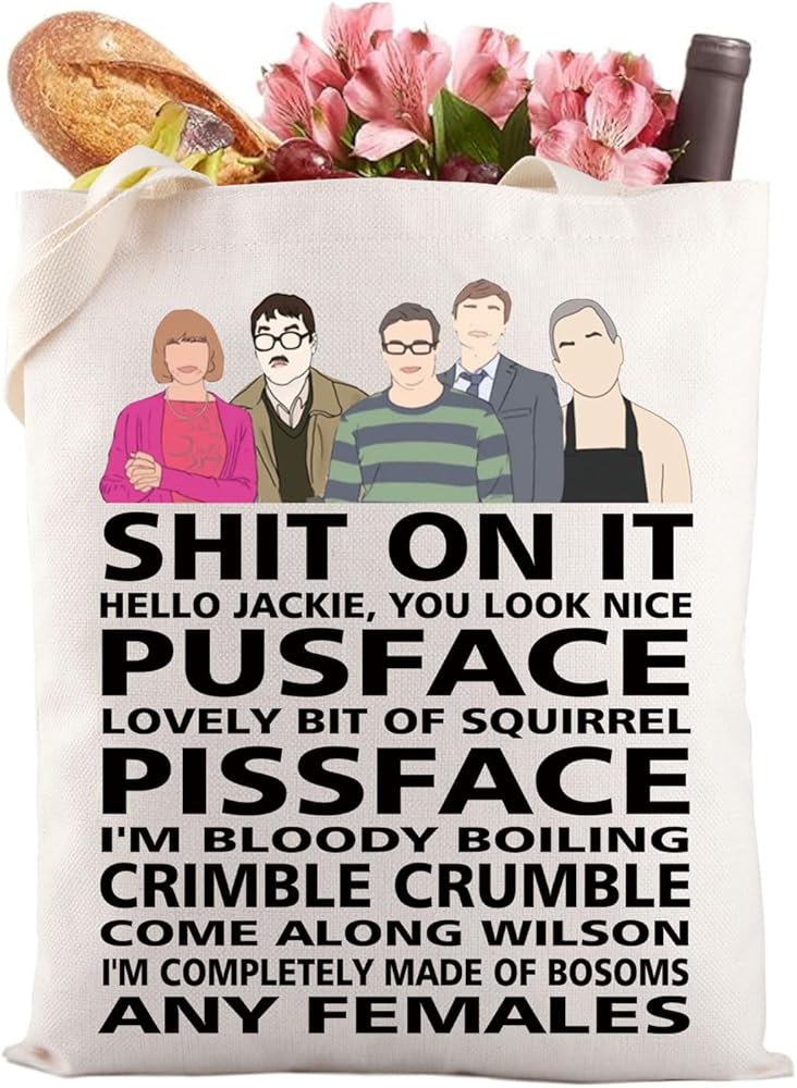 LEVLO Friday-N- Dinner Inspired Tote Bag British TV Show Fans Gift Friday-N- Dinner Shopping Bag