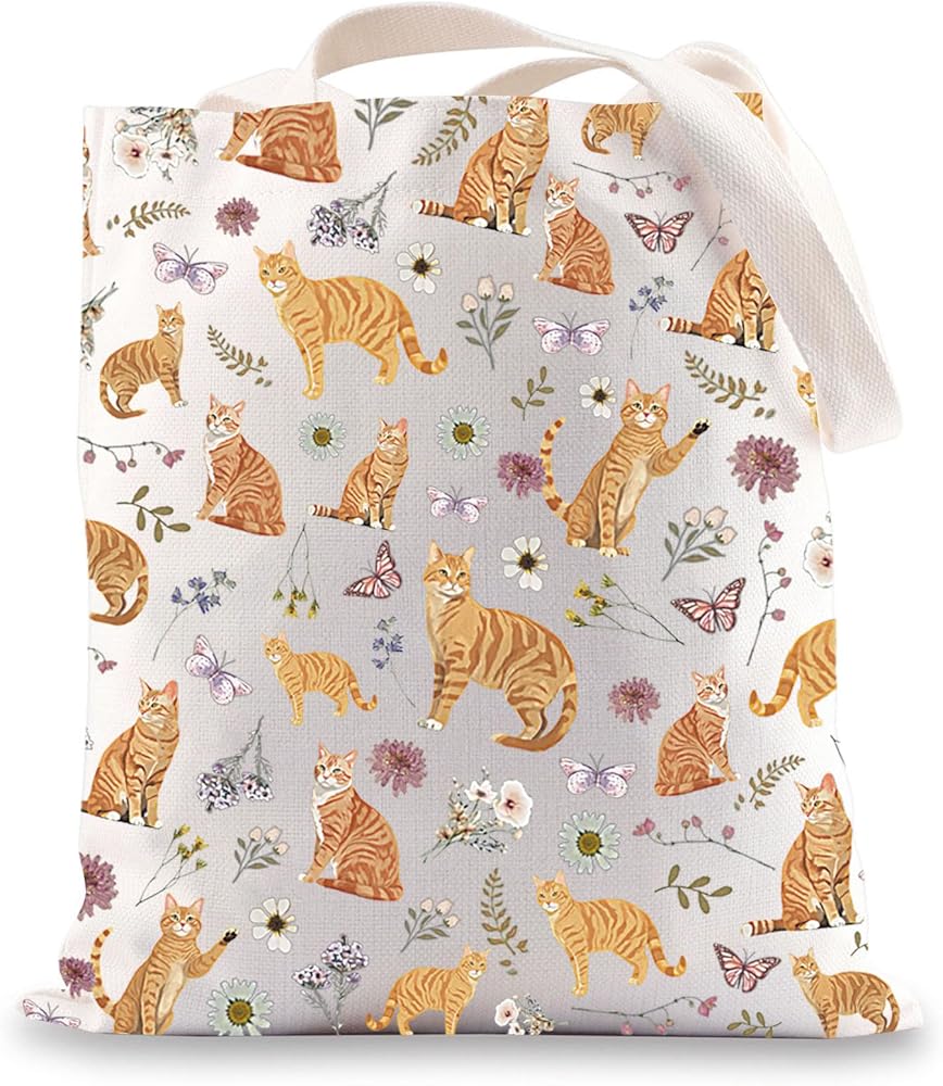 Orange Tabby Cat Tote Bag Orange Tabby Cat Gift Tabby Cat Mom Gift Orange Tabby Cat Shoulder Bag