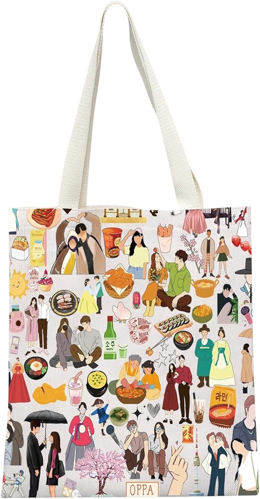 K-drama Lover Gift K-drama Mama Shopping Bag K-pop Fans Gift K-Drama Addict Tote Bag for Fans