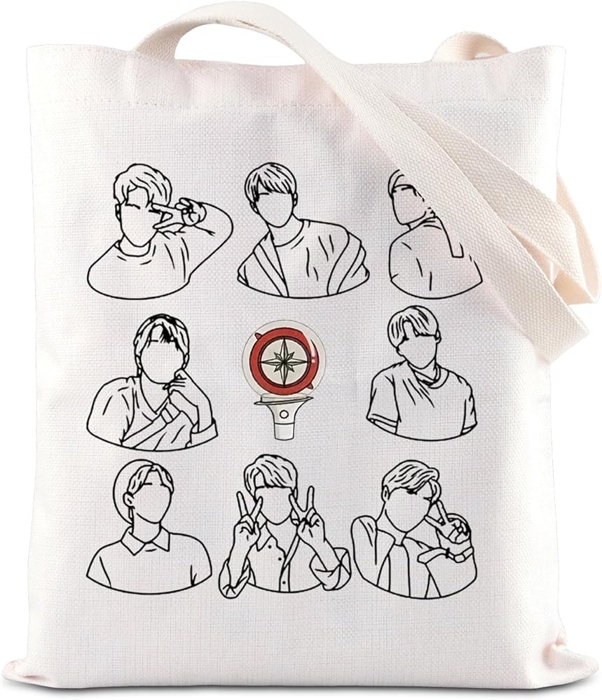 Korean Boy Group Merchandise Tote Bag Kpop Music Lovers Shoulder Bag SKZ Member Character Gift Album Gift Stray Fans Gift