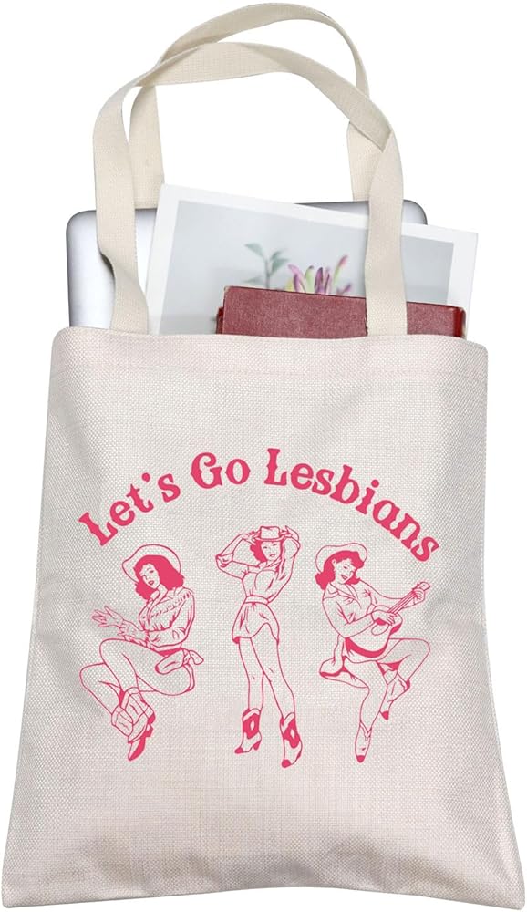 AKTAP Western Pride Tote Bag Subtle Lesbian Gift Trans Rights Canvas Tote Progress Pride Gift Social Justice Reusable Grocery Bag LGBTQ Gift
