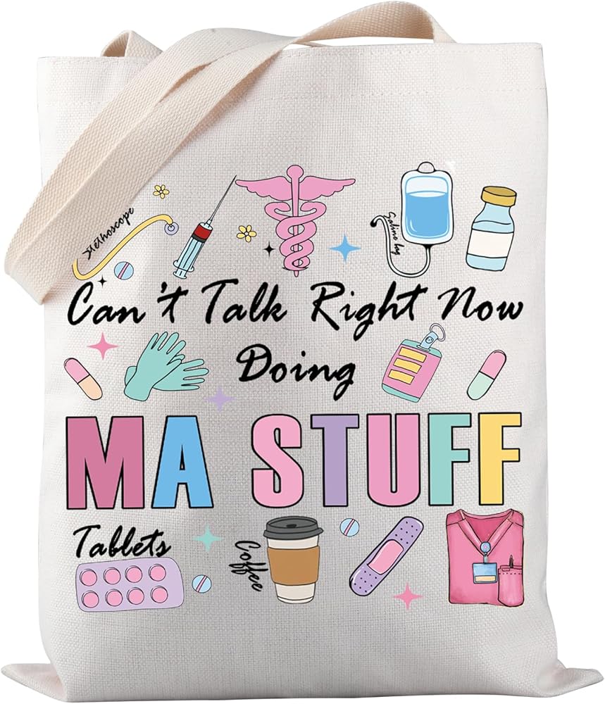 Medical Assistant Tote Bag Can’t Talk Right Now Doing MA Stuff Tote Bag Medical Assistant Appreciation Gift