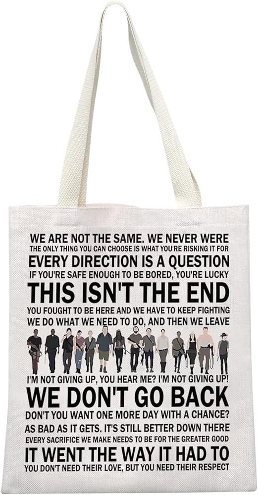 The W Dead TV Inspired Canvas Toe Bag Zombie Theme Shoulder Bag TWD Merch TWD Fans Gift